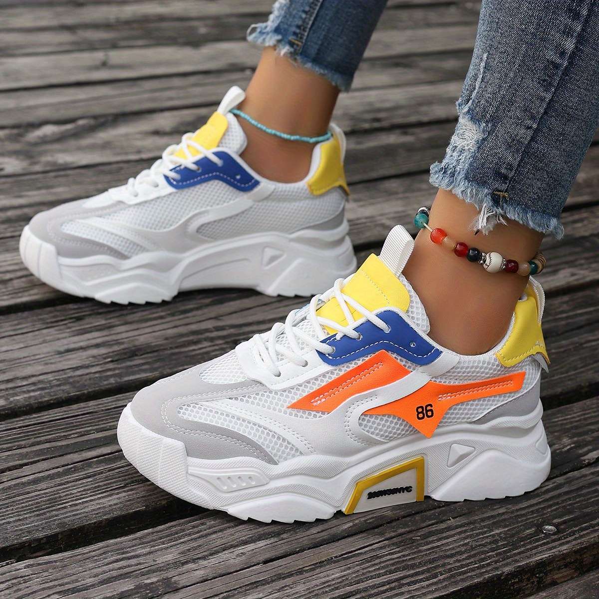 Women S Sneakers Color Blue And White Sizeuk 6