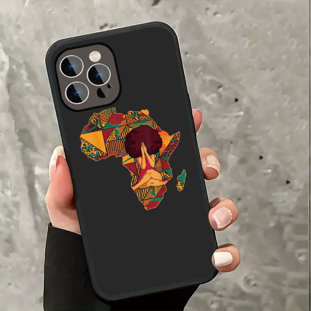 1Pc Black For iPhone 14 Plus African Unity And Meditation Phone Case