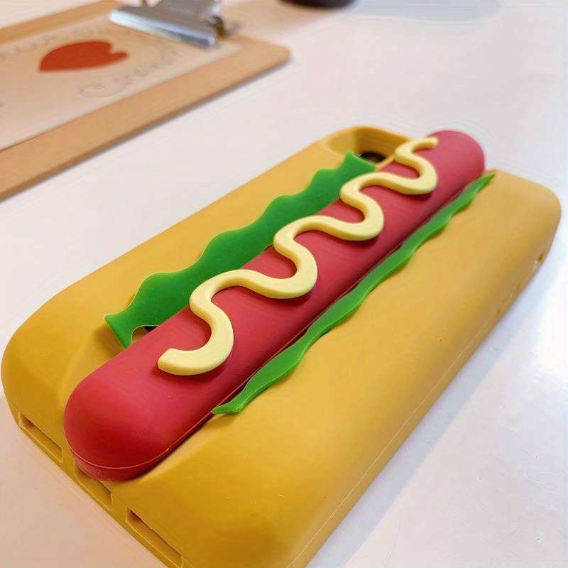 1Pc Mixed Color For iPhone 15 Plus Cute Hot Dog Phone Case