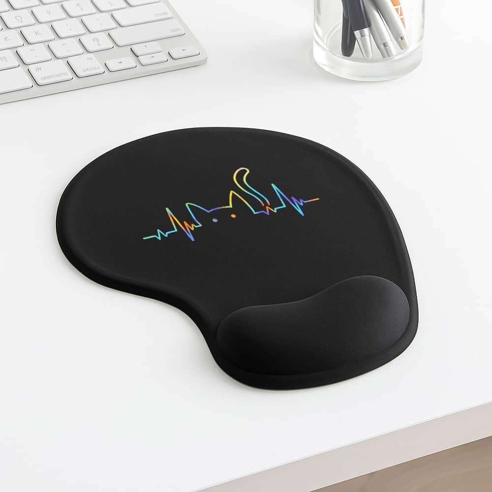 Professional EcoFriendly Heartbeat Mouse With Wrist Rest For Study Room Pink