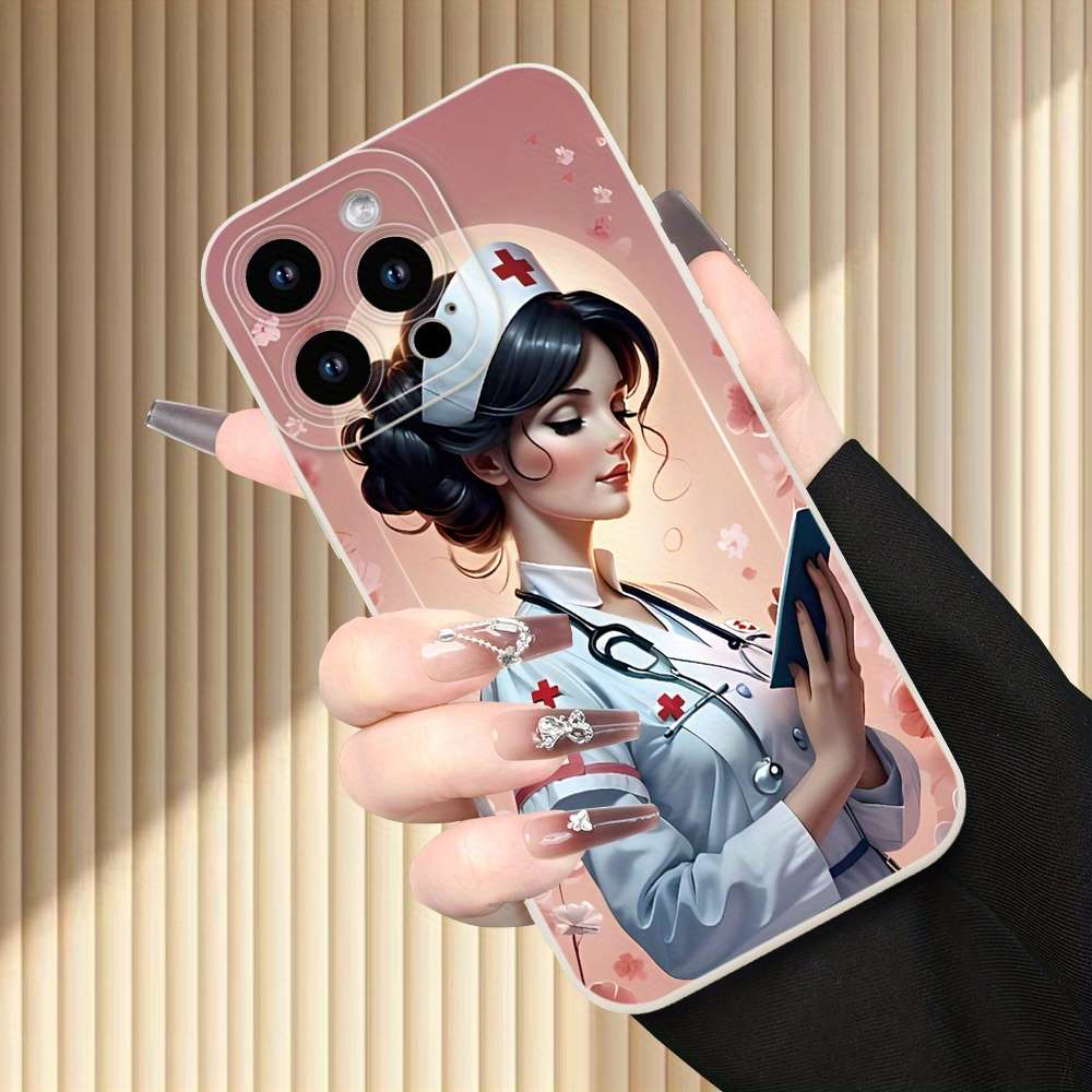 1Pc Ivory White For iPhone 13 Pro Nurse Themed Phone Case