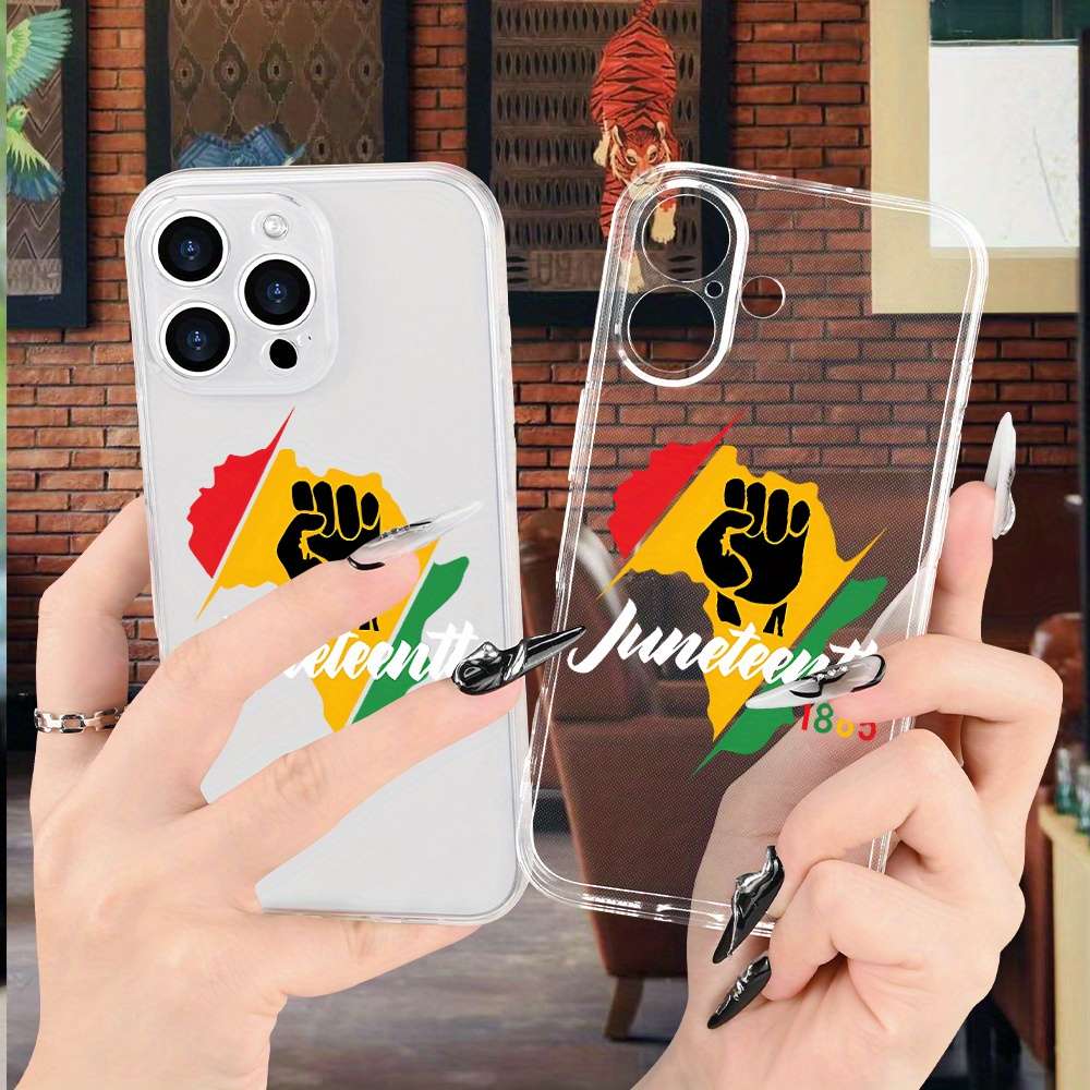 1Pc Transparent For iPhone 7 Plus 8 Plus Power African Continent Phone Case