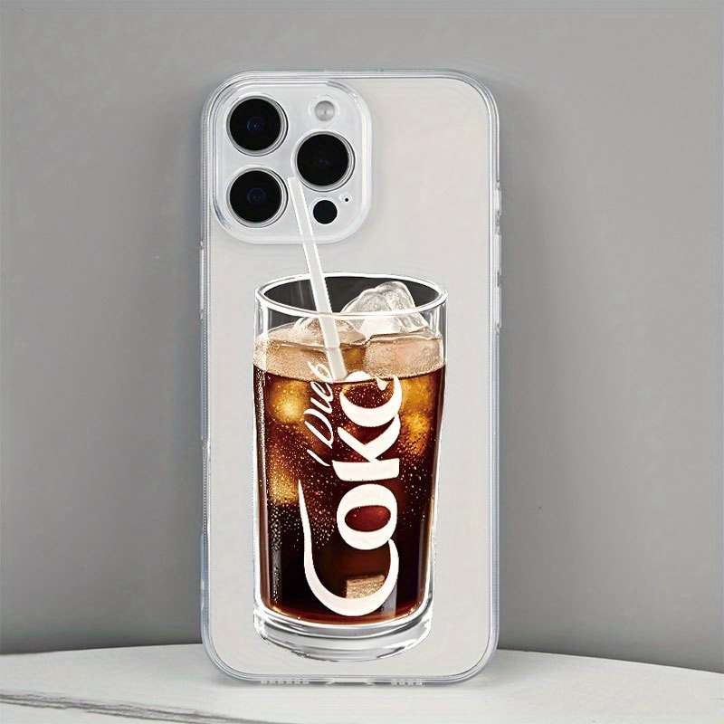 1Pc Transparent For iPhone 15 Plus Cola Design Phone Case
