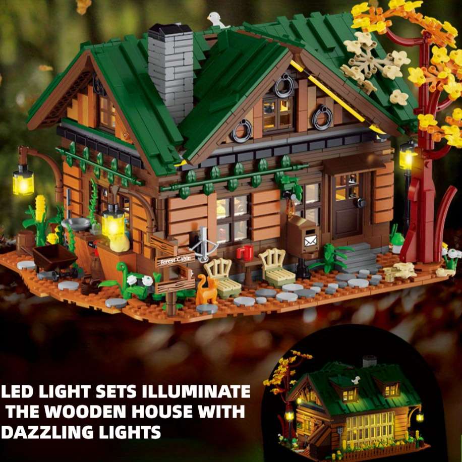 3D Building Model Puzzle Set Style Forest Cabin