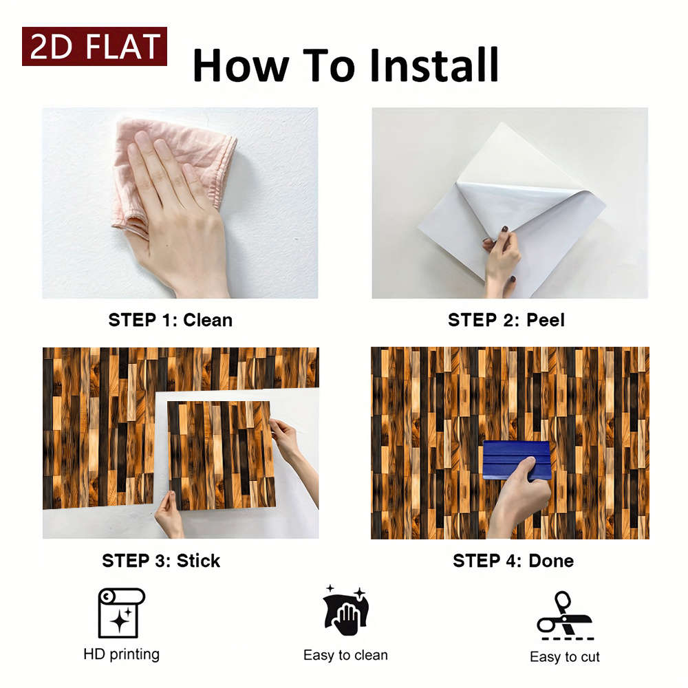Self Adhesive Floor Stickers 5.91X5.91Inch15X15Cm 10Pcs