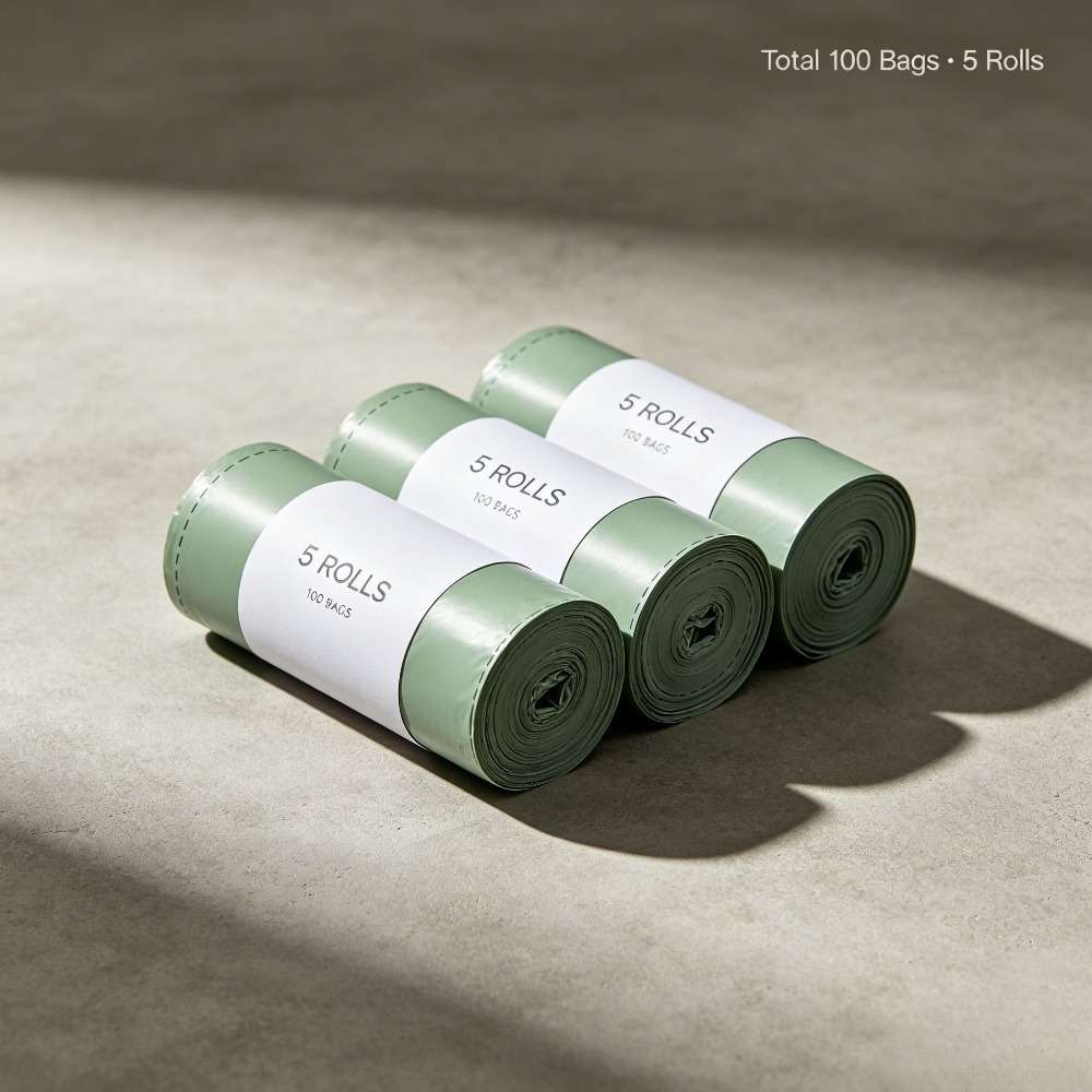 Trash Bag5 Rolls100 Sheets Green