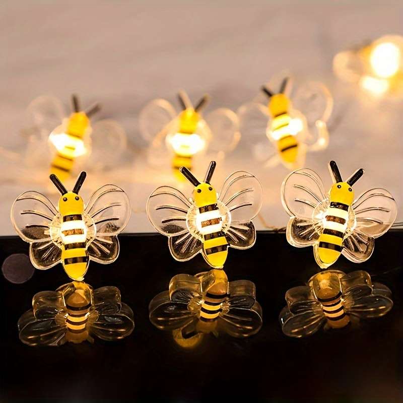 20Led Elegant Cute Bee Shaped String Lights Ideal For Outdoor Garden