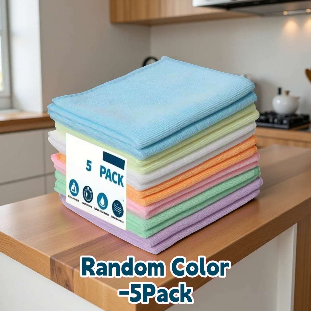 Rag Model 5Pack Assorted Color Size Durable Polyester