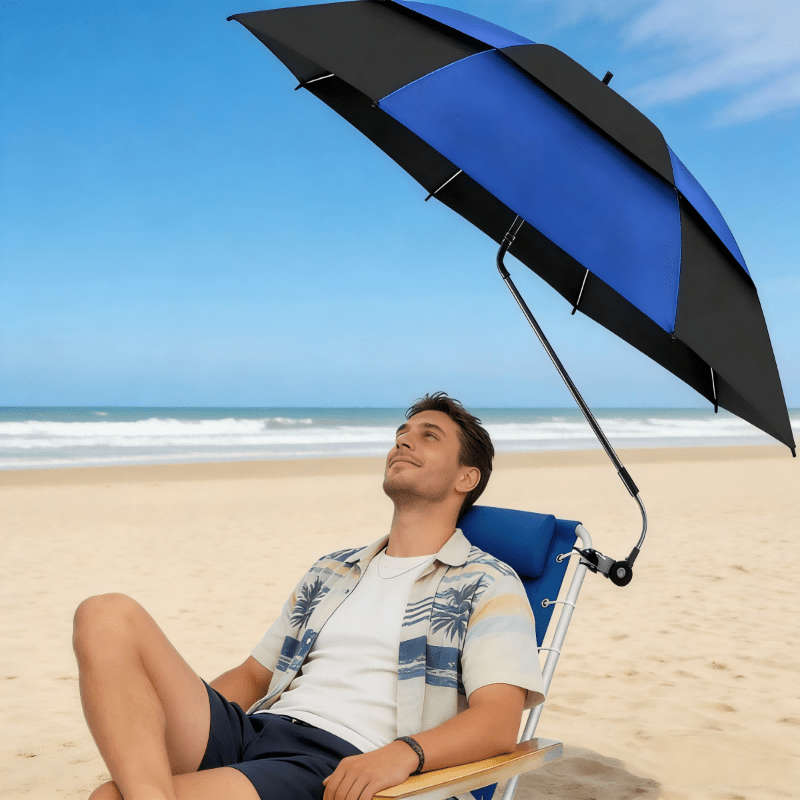 Umbrella Color Blue And Black Color Block  Storage Bag