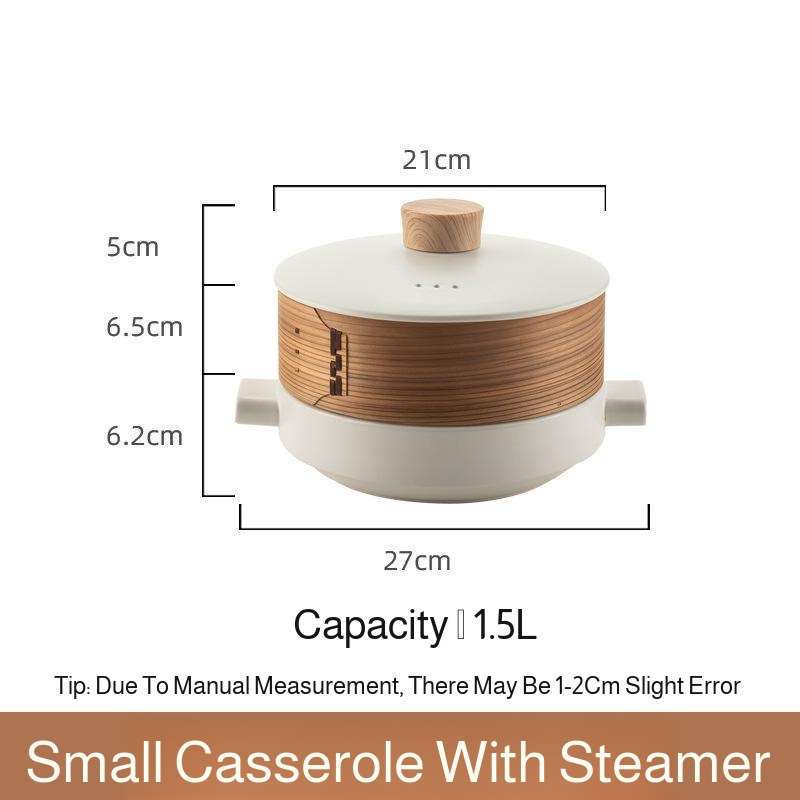 2-In-1 Ceramic Steamer And Stew Pot
