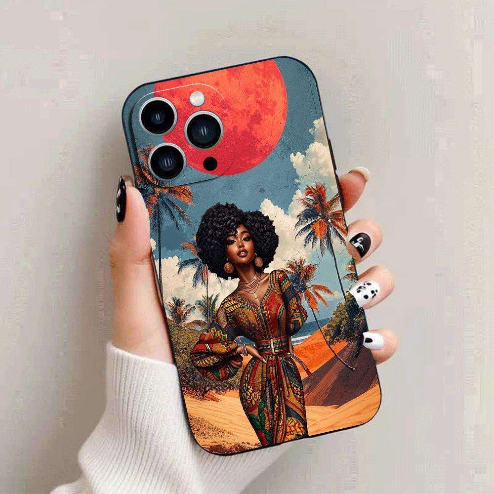 1Pc Black For iPhone 11 African Girl Phone Case