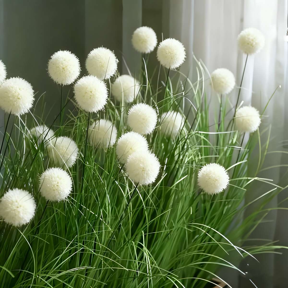 Simulated Flower Color Green Homeweddingoutdoor Quantity3Pcs  9 Flower Balls Excluding Container