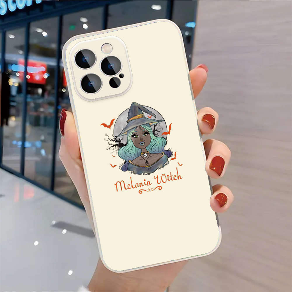 1Pc Black For iPhone 15 Pro Melanin Witch Phone Case