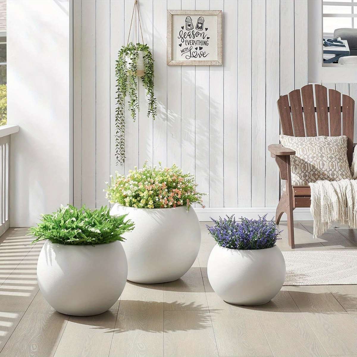 Flowerpot Color White Stylec5113 23X18Cm