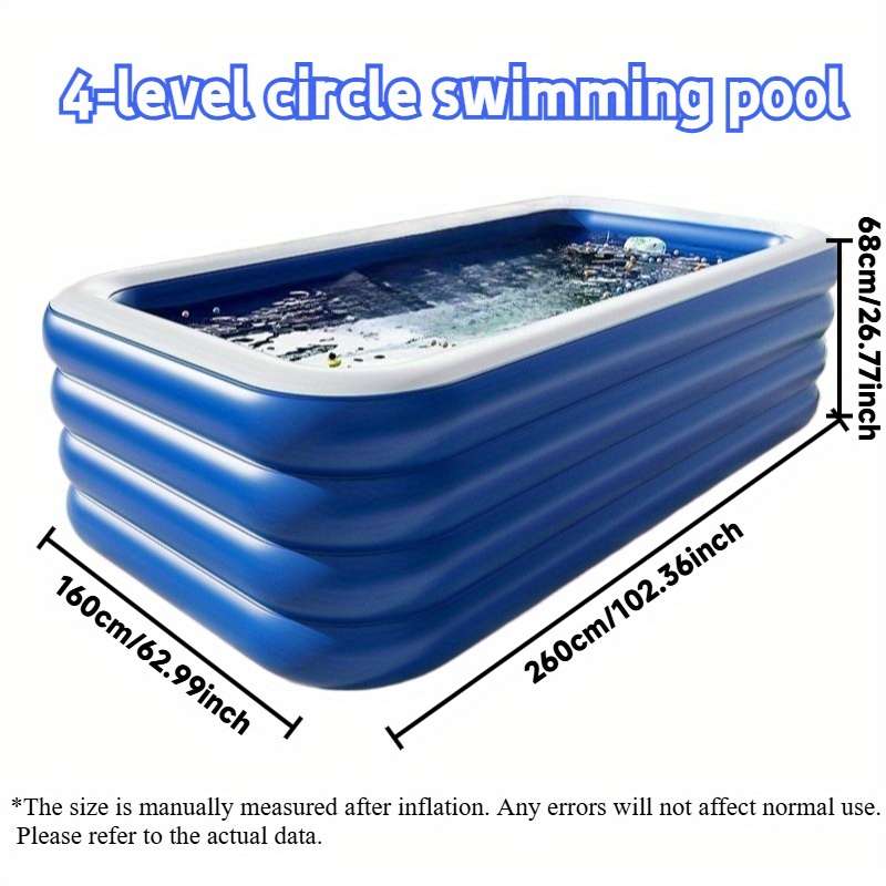 Swimming Pool Color Blue And White  Size4 Layers Circle 2.6 Meters