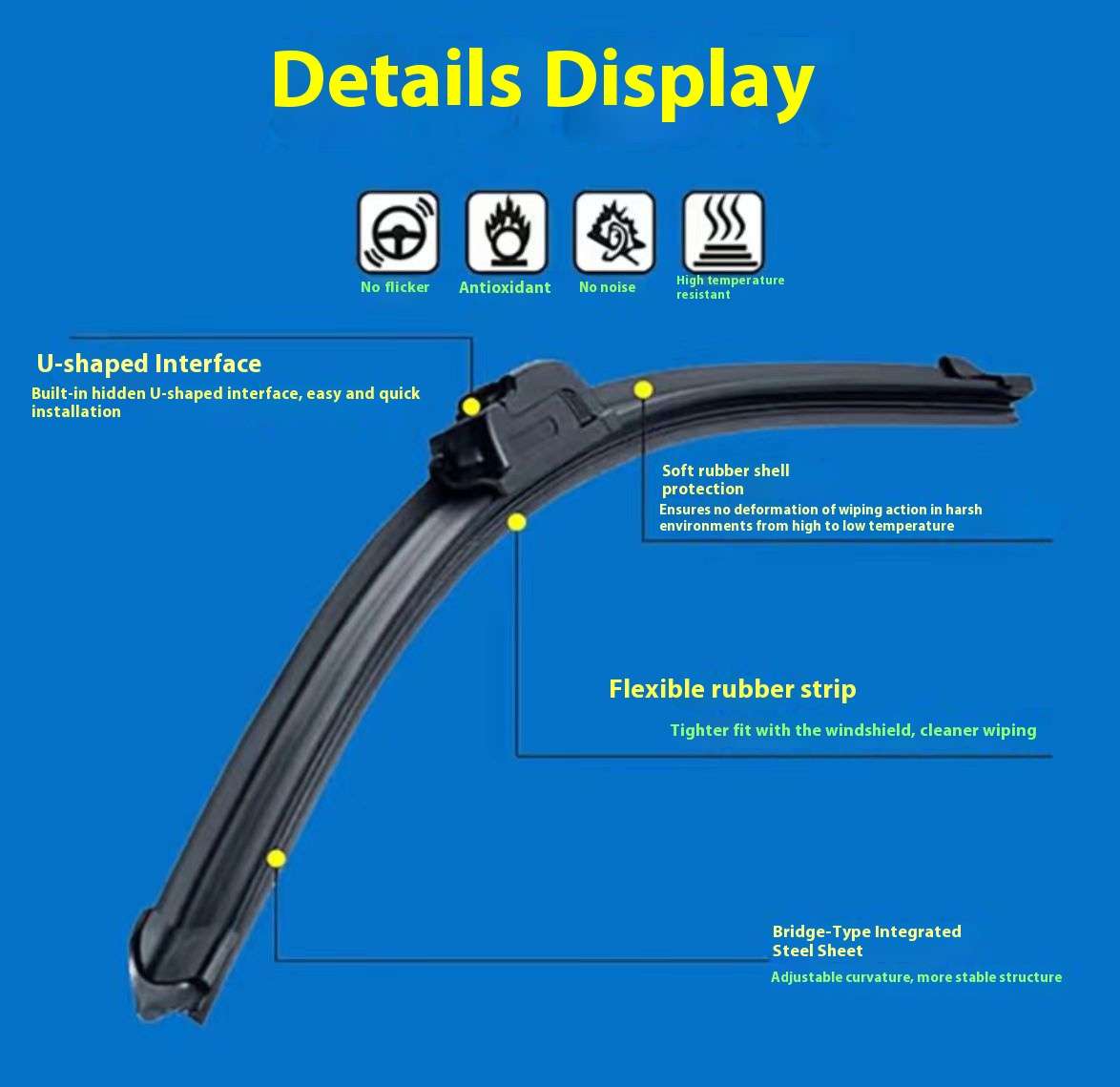 Windshield Wipers Color 26Inch 650Mm .