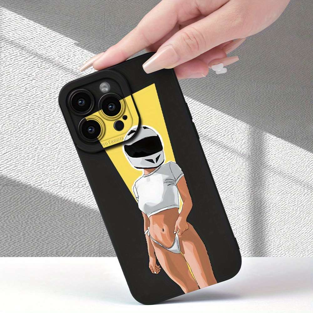 1Pc Black For iPhone 12 Pro Max Motorcycle Beauty Phone Case