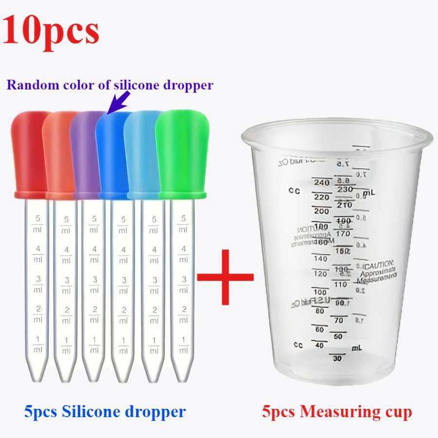 Measuring Cup Quantity 10Piece Set 5 Silicone Droppers