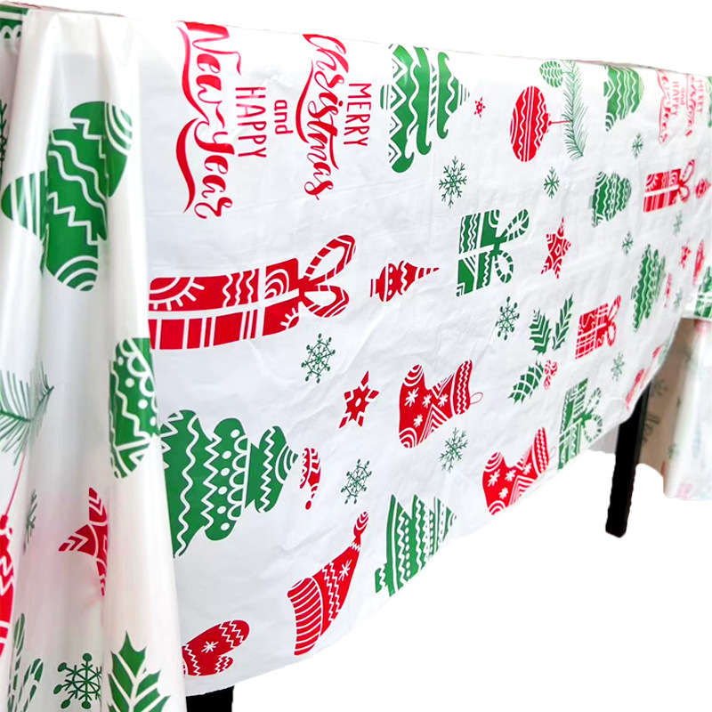 Christmas Tablecloth Color White Size 1X2.7