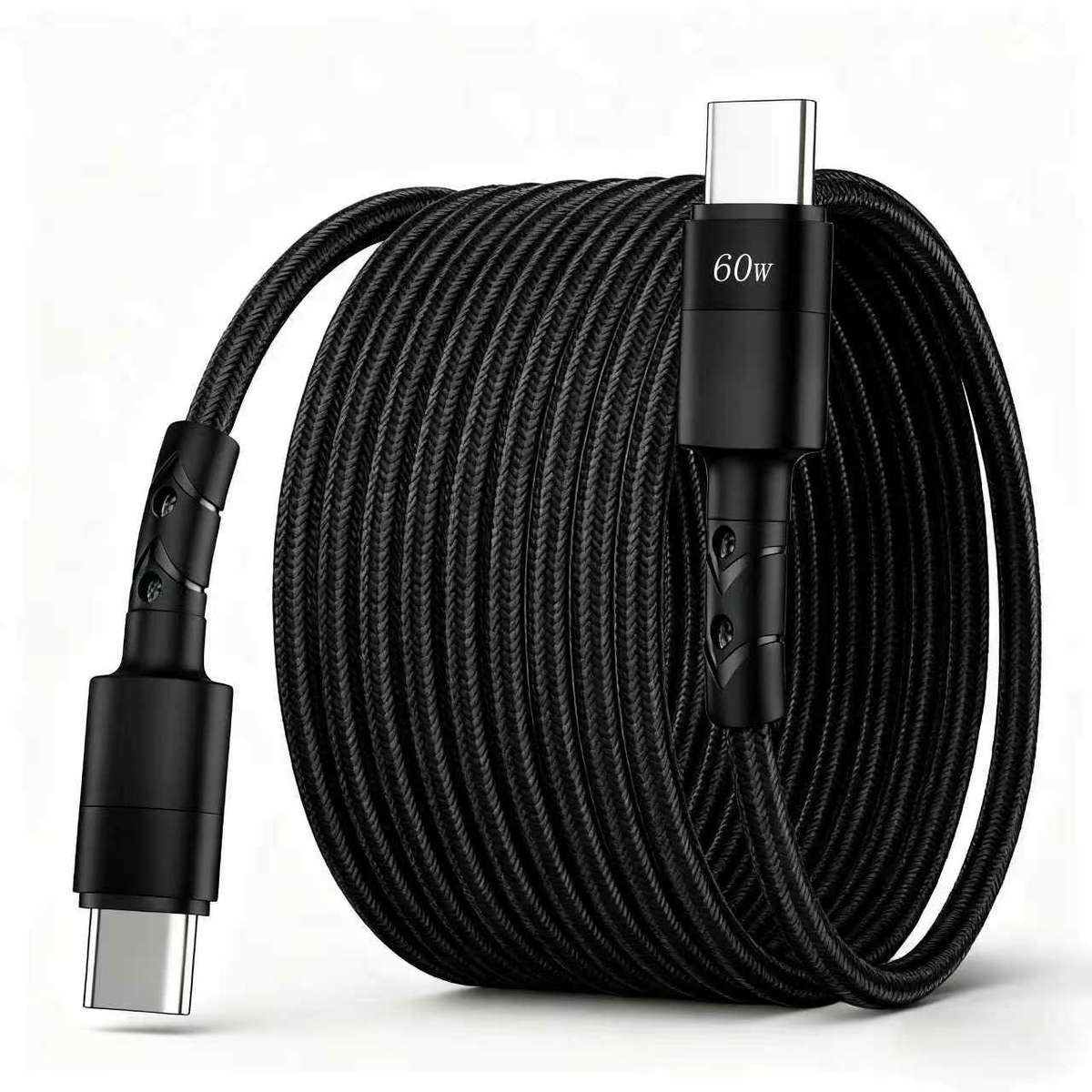 Charging Cable Color Black Size200Cm 6.6Ft 78.7Inch