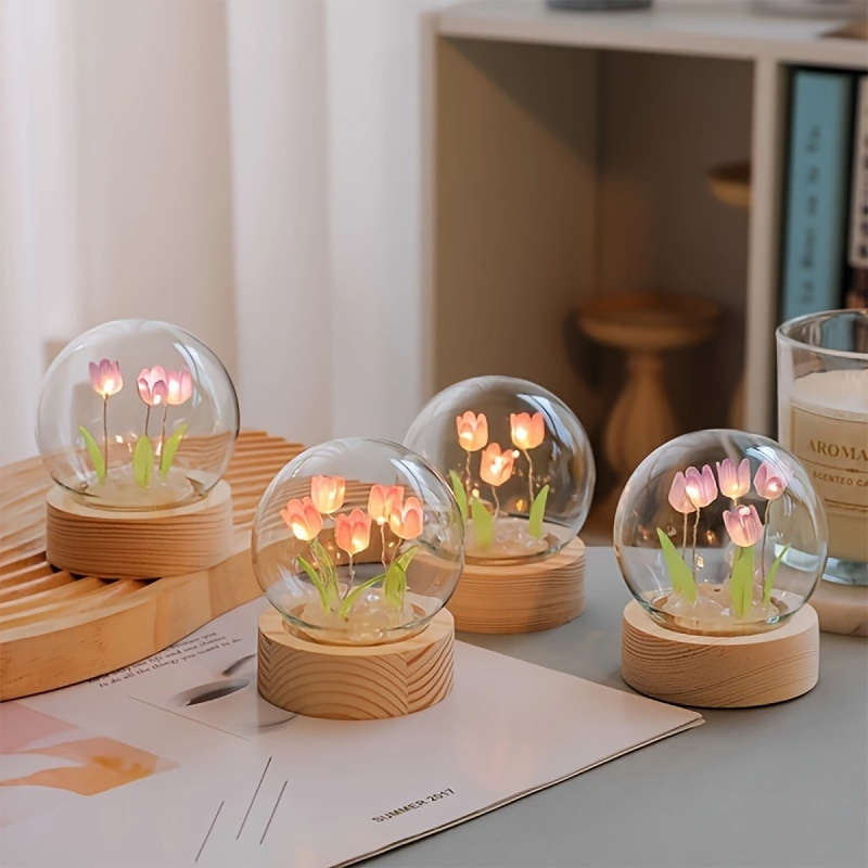 Desk Lamp Model 3 Pink Mini Tulips