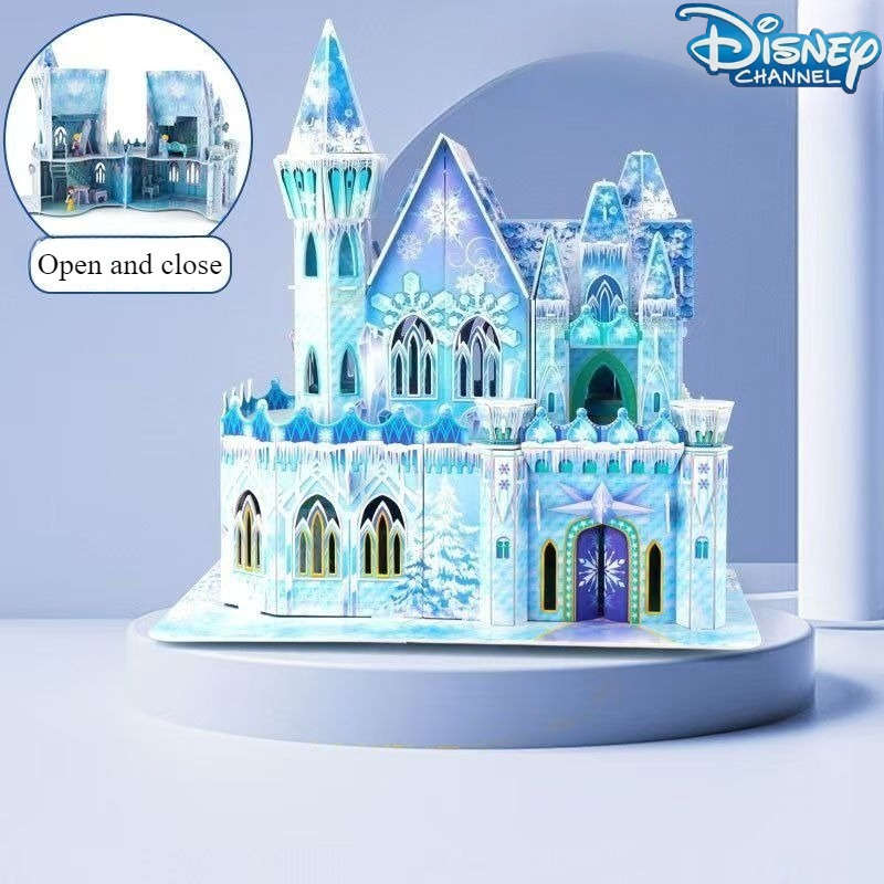 3D Building Model Puzzle Set Color Ice Castle