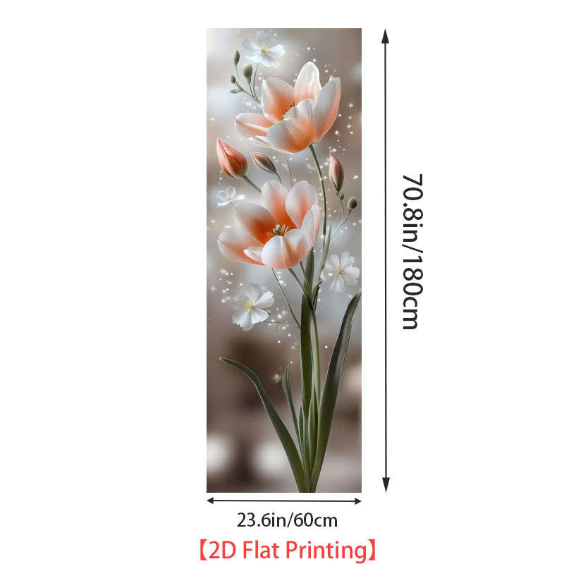 Elegant Flat Printing 1Pc Refrigerator Sticker 60180Cm Beauty Tulips For
