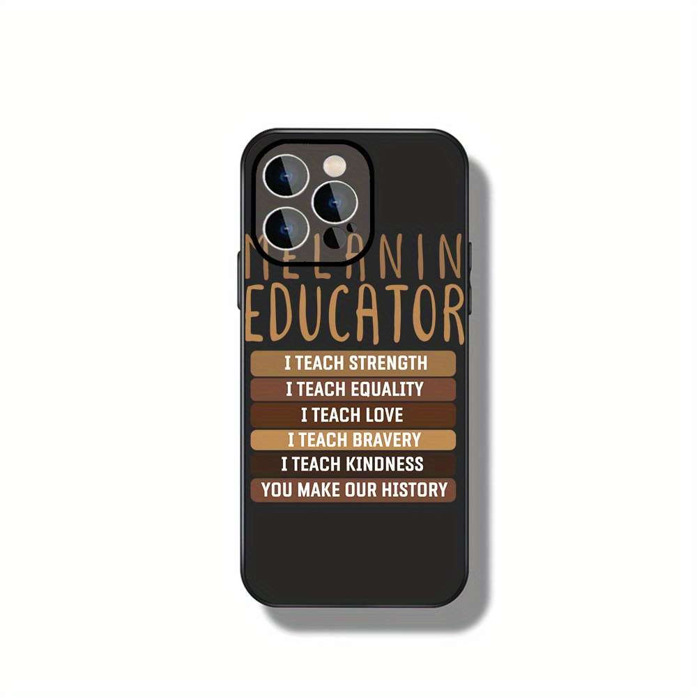 1Pc Black For iPhone 14 Plus Empowering Educator Phone Case