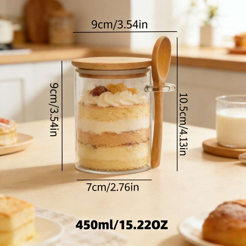Sealed Jar Quantity 6Pcs With Spoon Canisters