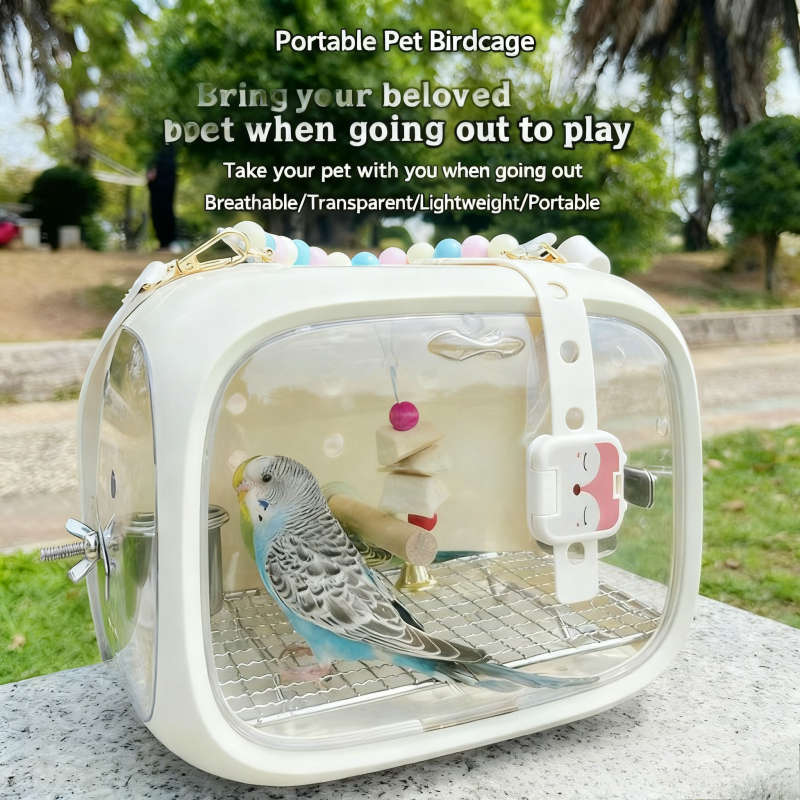 Birdcage Color Portable Bird Cage  White  Modela1
