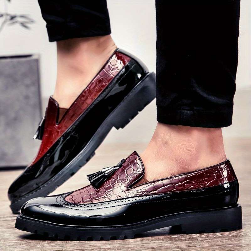 Mens Leather Shoes Color Blackred Sizeuk 10