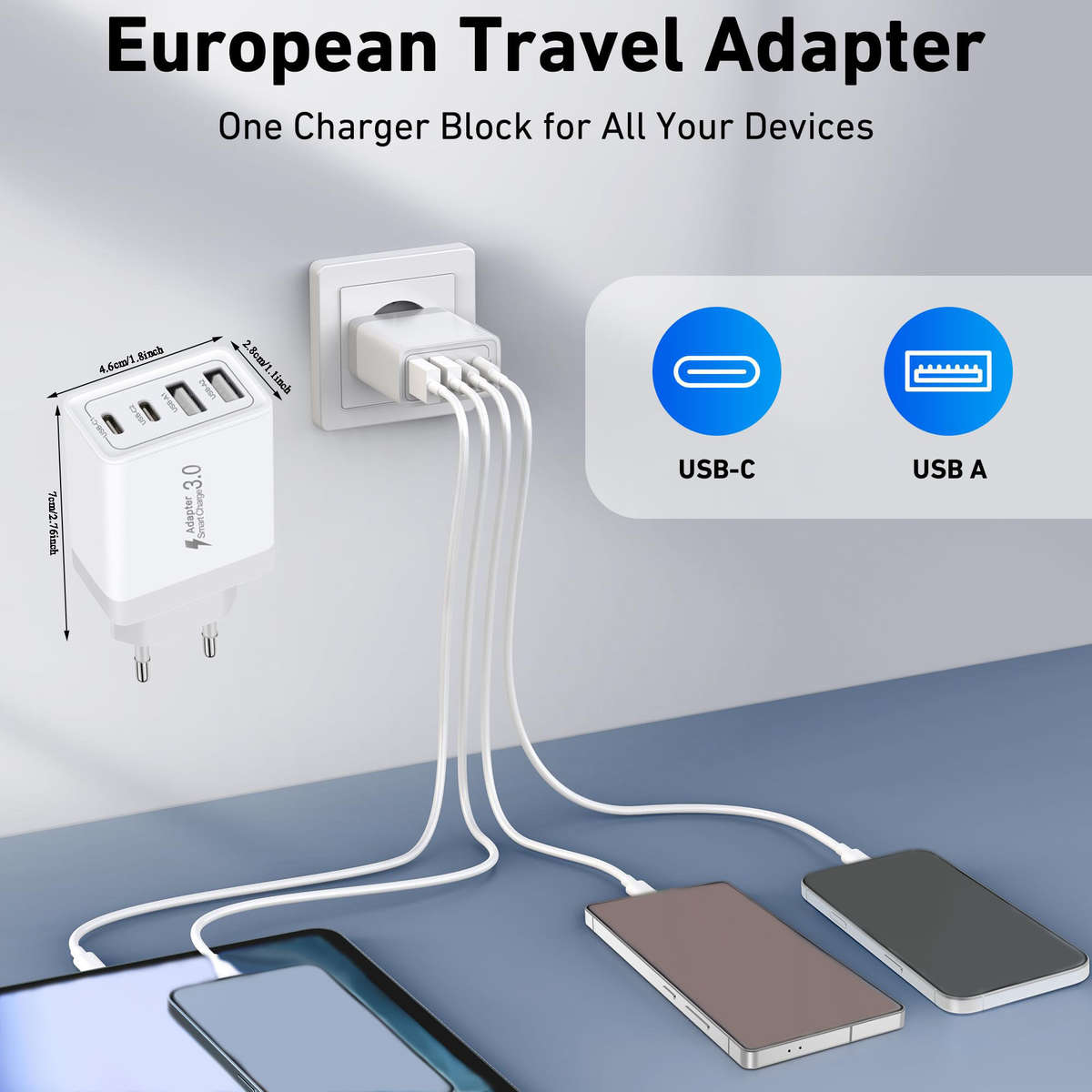 Charger Items 1Pc White