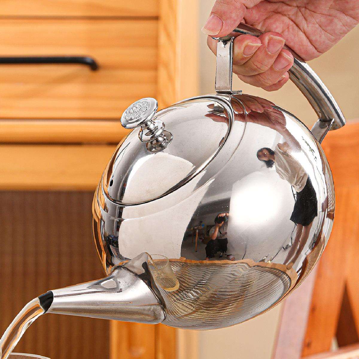 Kettle Color Small Silver Round Kettle With Large Handle