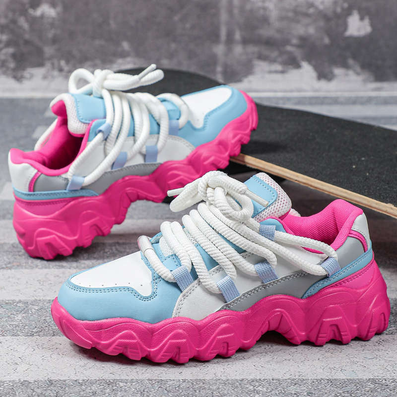 Women S Sneakers Color White Blue And Pink Background Sizeuk 2.5