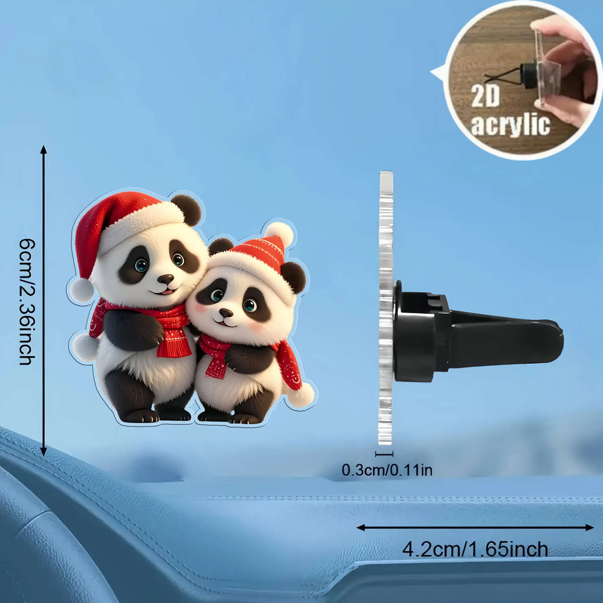 Car Interior Decor Style Couple Panda 2 Piece Set