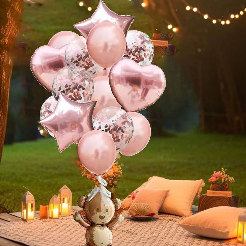 Balloon Color Rose Golden Theme Set