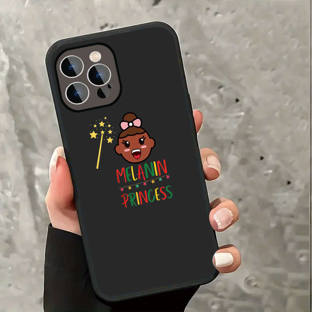 1Pc Black For iPhone 11 Pro Melanin Princess Magic Phone Case