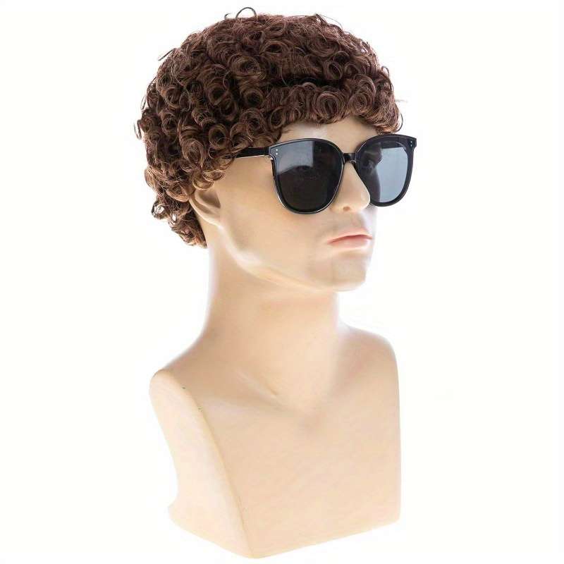 Dark Brown Mens Wigs Hair Length 10.16Cm