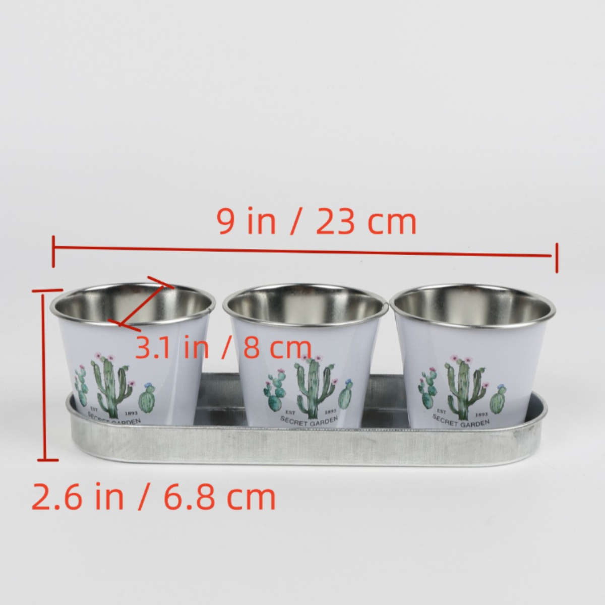 Flowerpot Composition 3Pc Flower Pots  Add  Trays