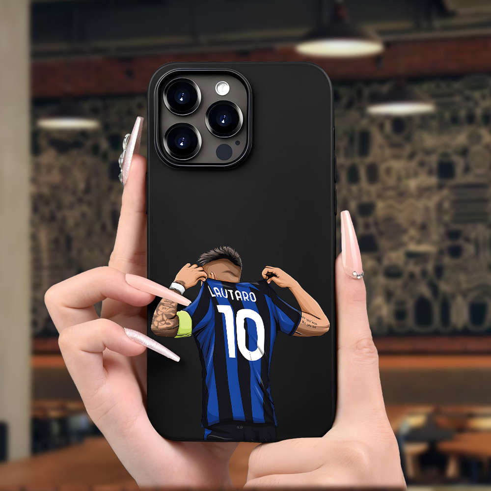 1Pc Black For iPhone 15 Plus Number 10 Player Pattern Phone Case