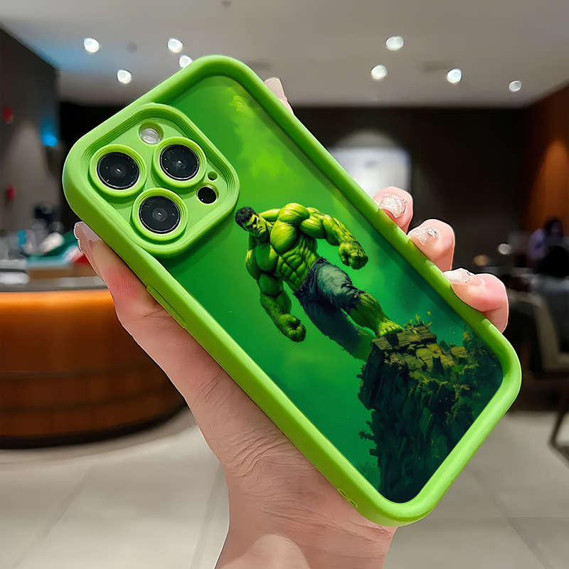 1Pc Green For iPhone 15 Hulk Green Phone Case