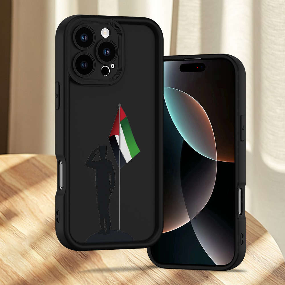 1Pc Black For iPhone 14 Plus An UAE National Day Pattern Phone Case