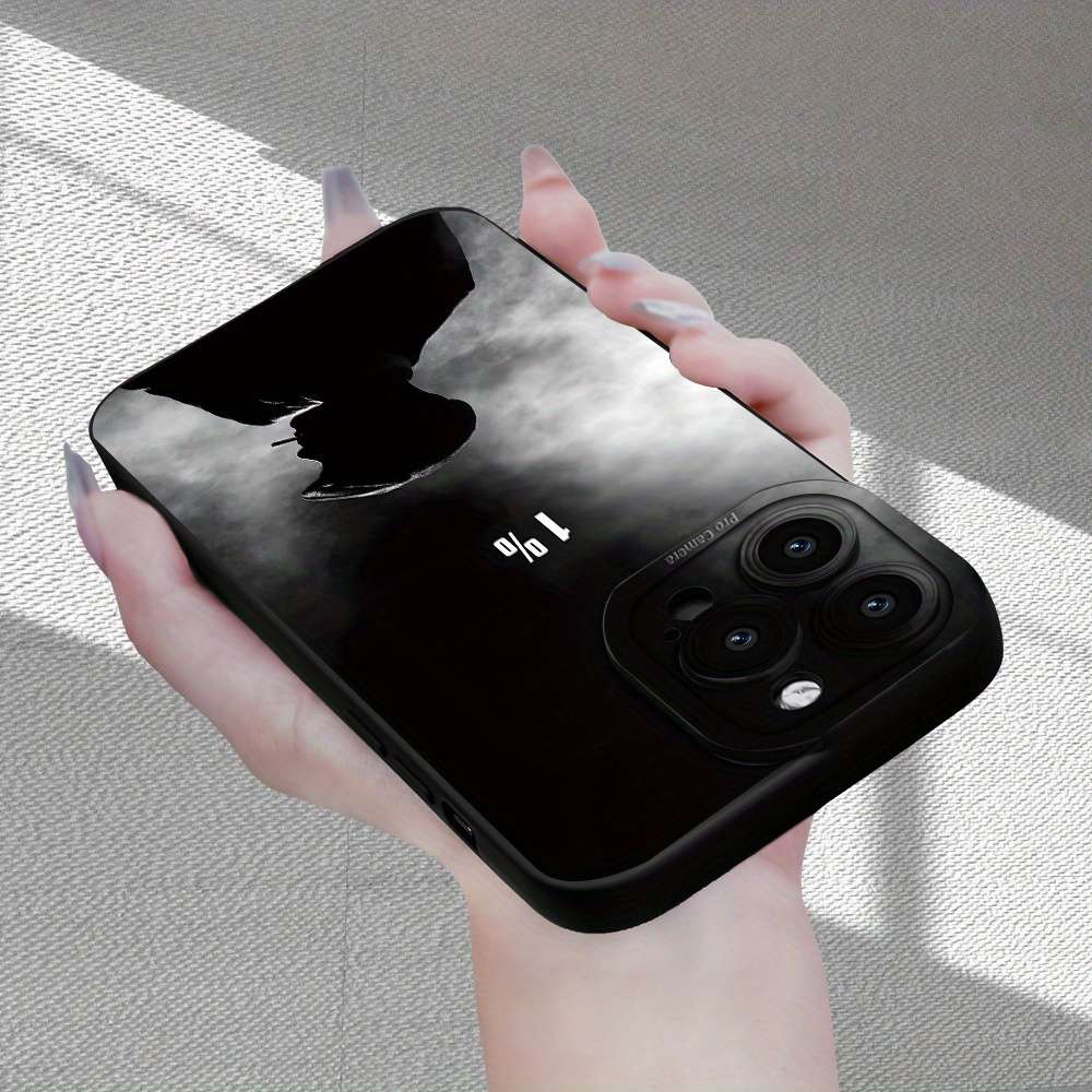 1Pc Black For iPhone 7 Plus 8 Plus Gentleman Pattern Phone Case