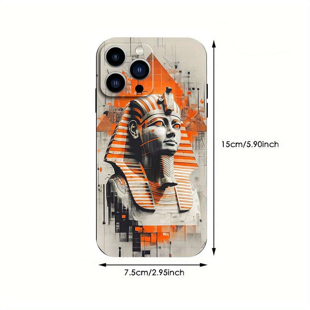 1Pc Black For iPhone 11 Pro Max Egypt Cartoon Pattern Phone Case