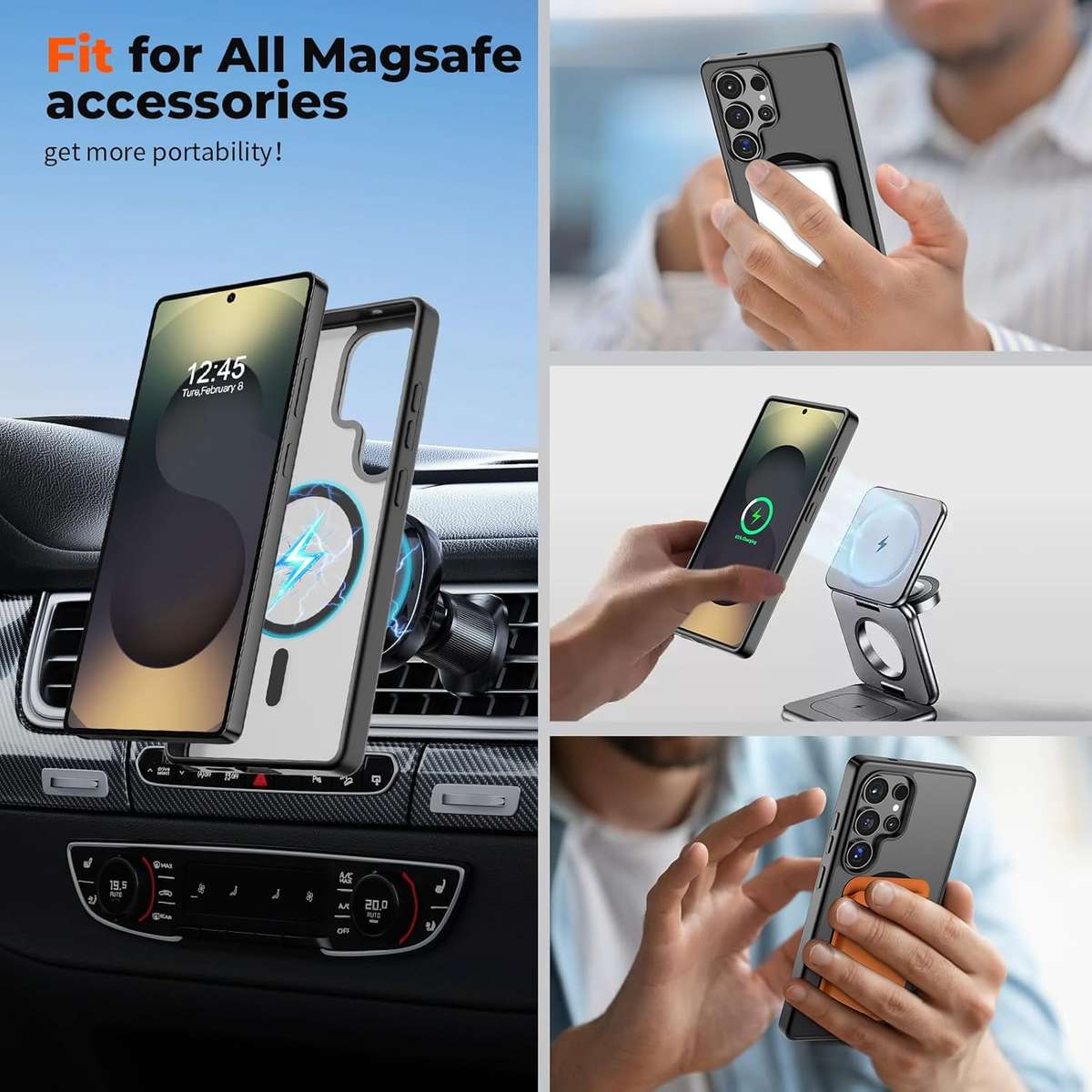 Phone Case Black Compatible Model Galaxy S24 Ultra