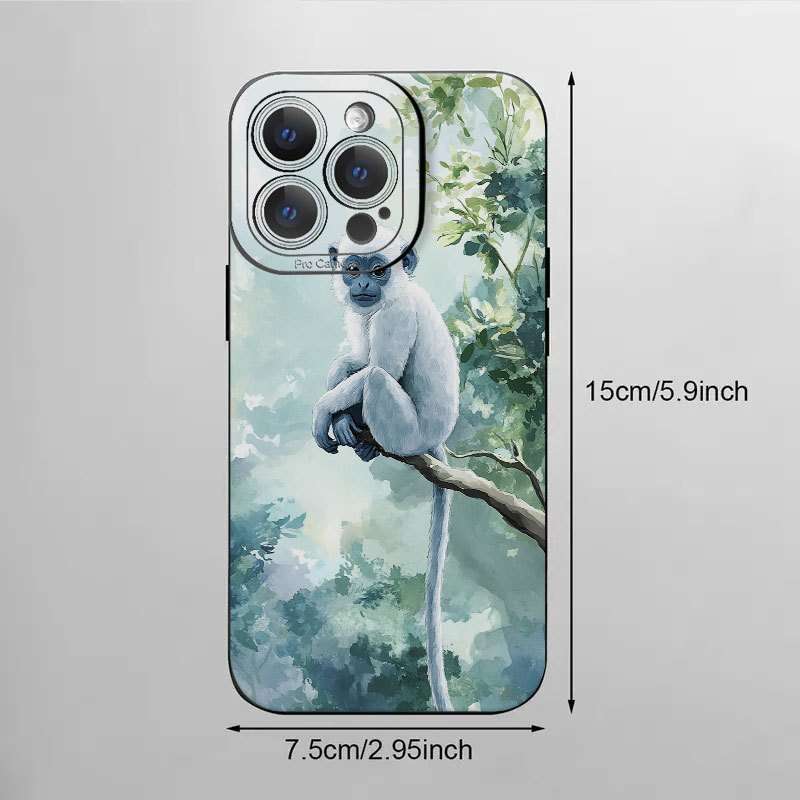 1Pc Black For iPhone 6 Little Grey Monkey Phone Case