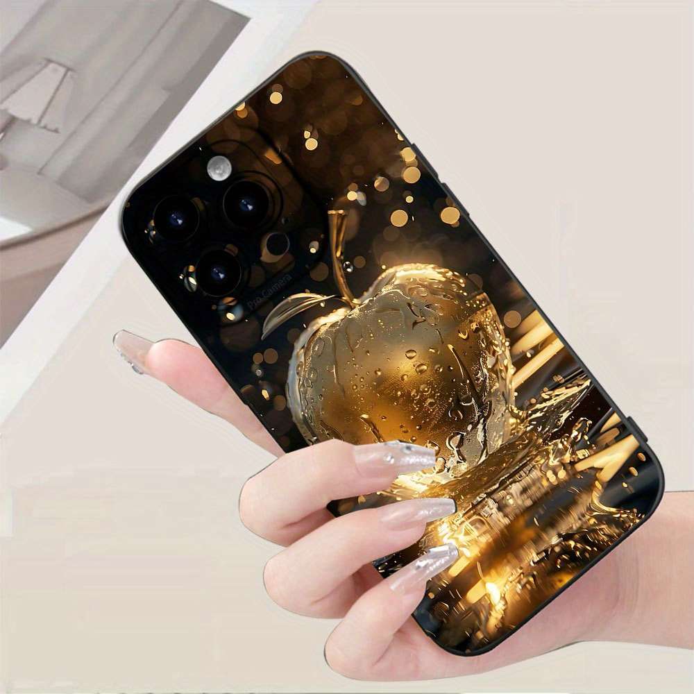 1Pc Black For iPhone 13 Waterdrop Apple Design Phone Case