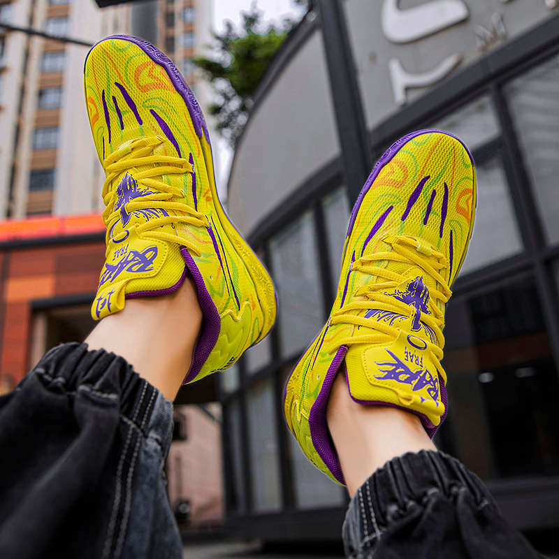Sneakers Yellow Purple Size Uk 7.5