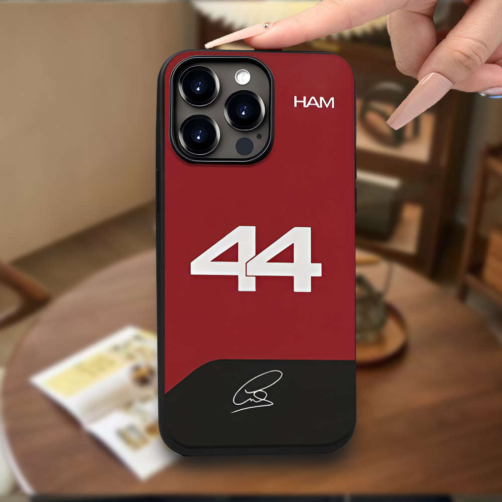 1Pc Black For iPhone 16 Digital Pattern 44 Phone Case