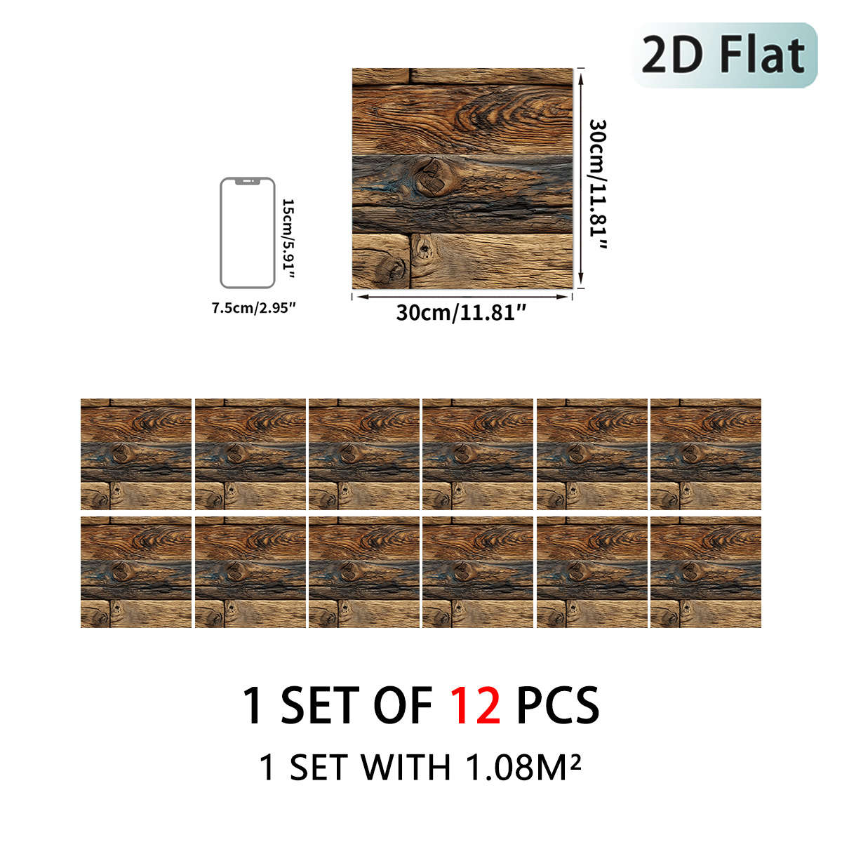 Self Adhesive Floor Stickers 30.0*30.0Cm*12Pcs